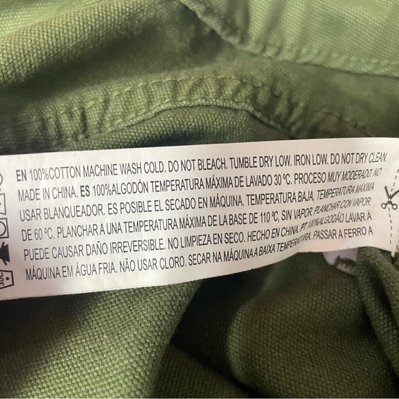 Forever 21 women’s army green cargo pants wide leg size large double pockets - Picture 7 of 8